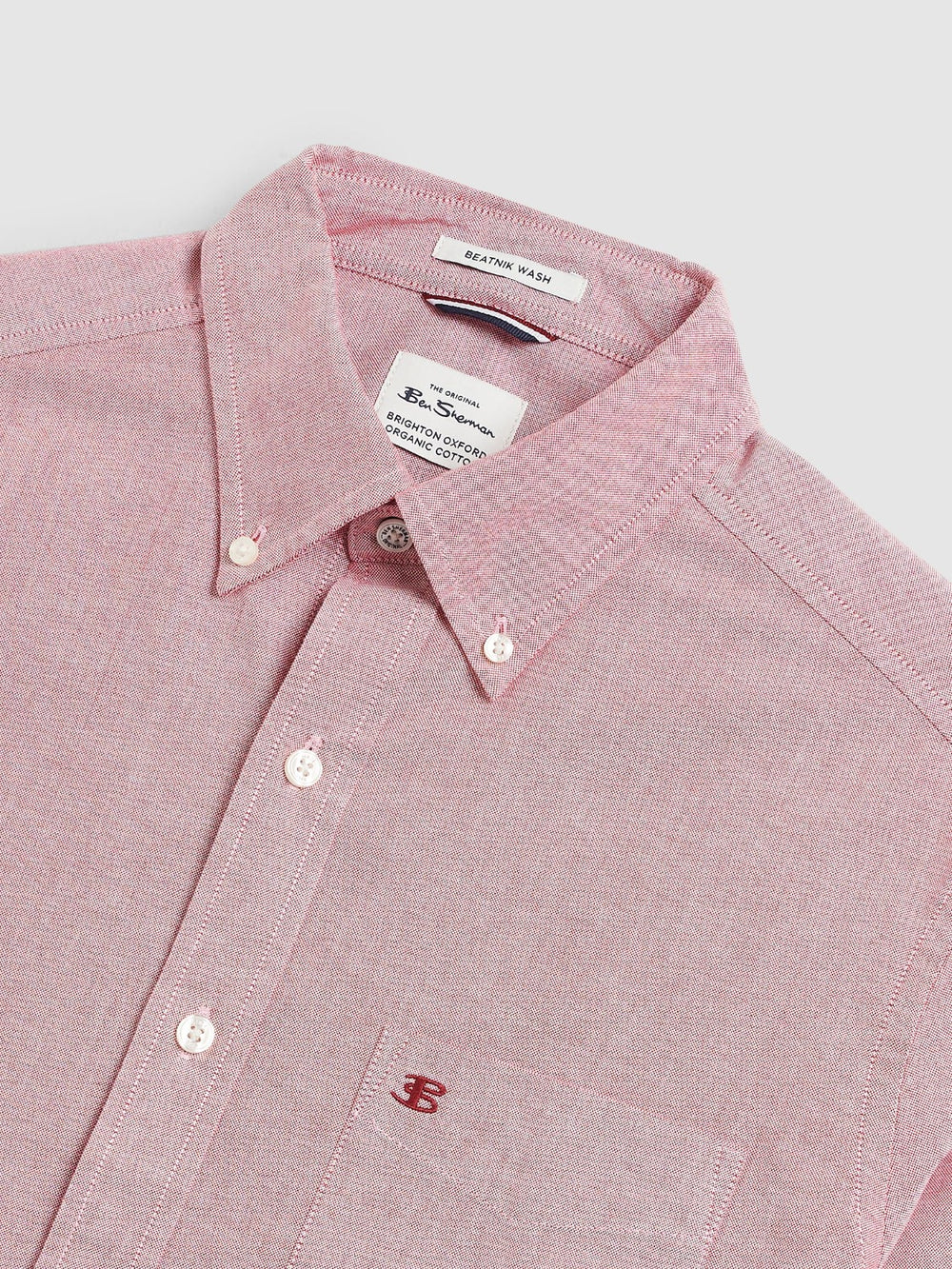 Chemises Ben Sherman Brighton Oxford Organic Rouge Clair | ECF-58995870